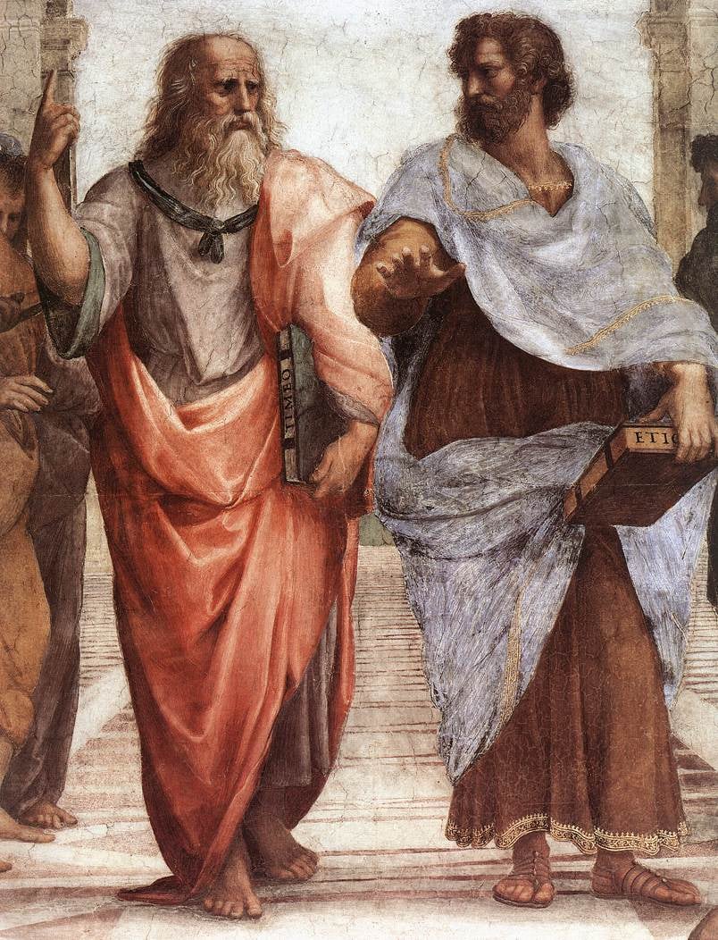 Platón y Aristóteles en «La escuela de Atenas»