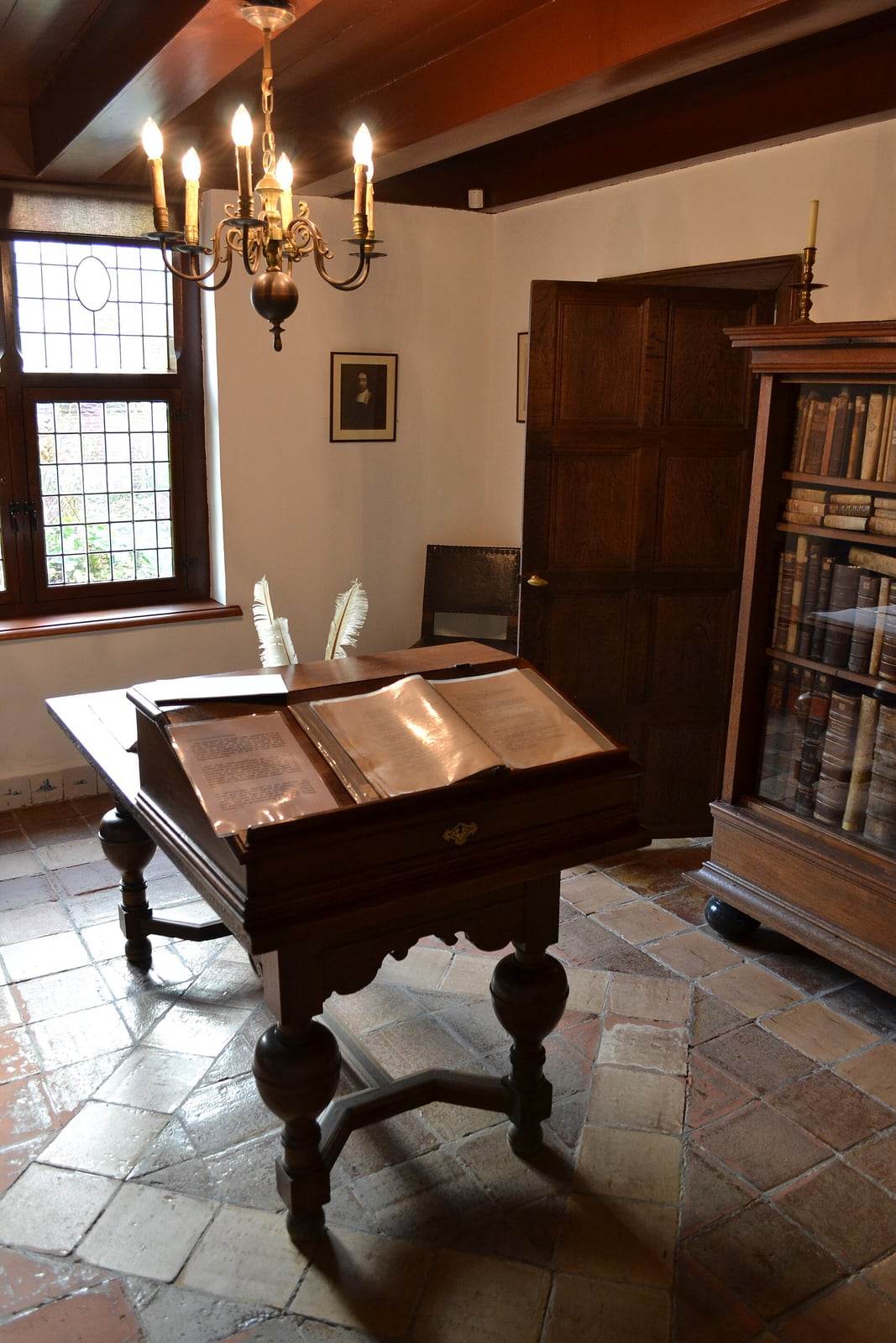 Reconstrucción de su estudio en Rijnsburg