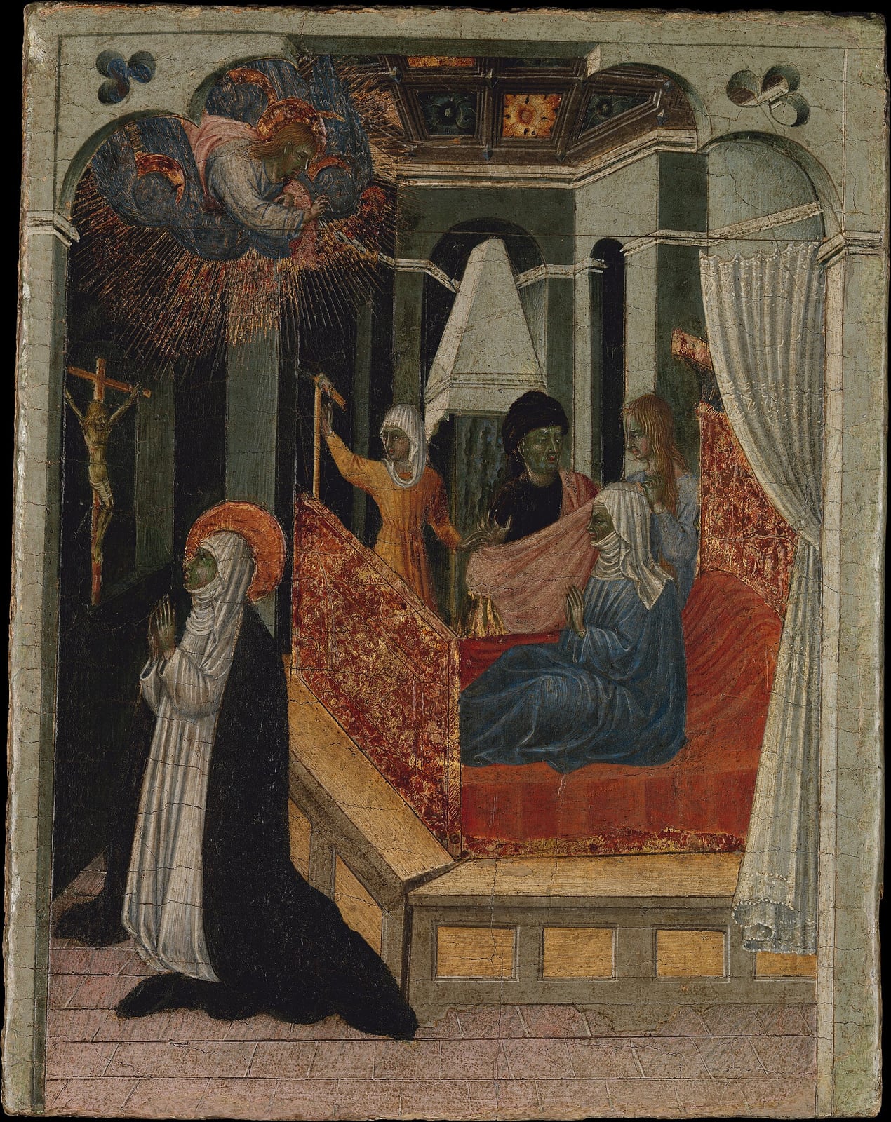 Catalina suplica a Cristo que resucite a su madre (Giovanni di Paolo)