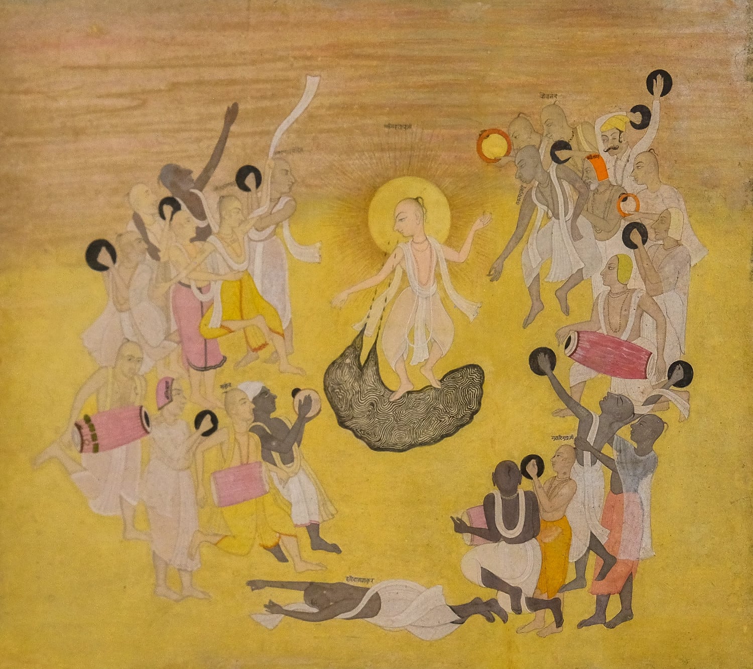 Chaitanya danza entre sus seguidores