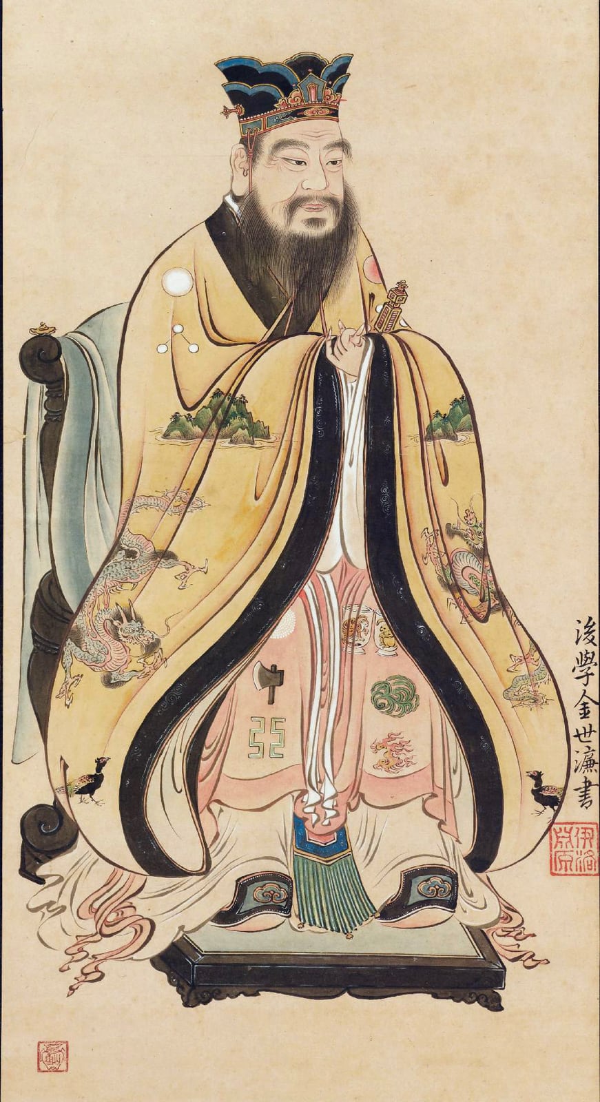 Retrato de Confucio por Kanō Sansetsu