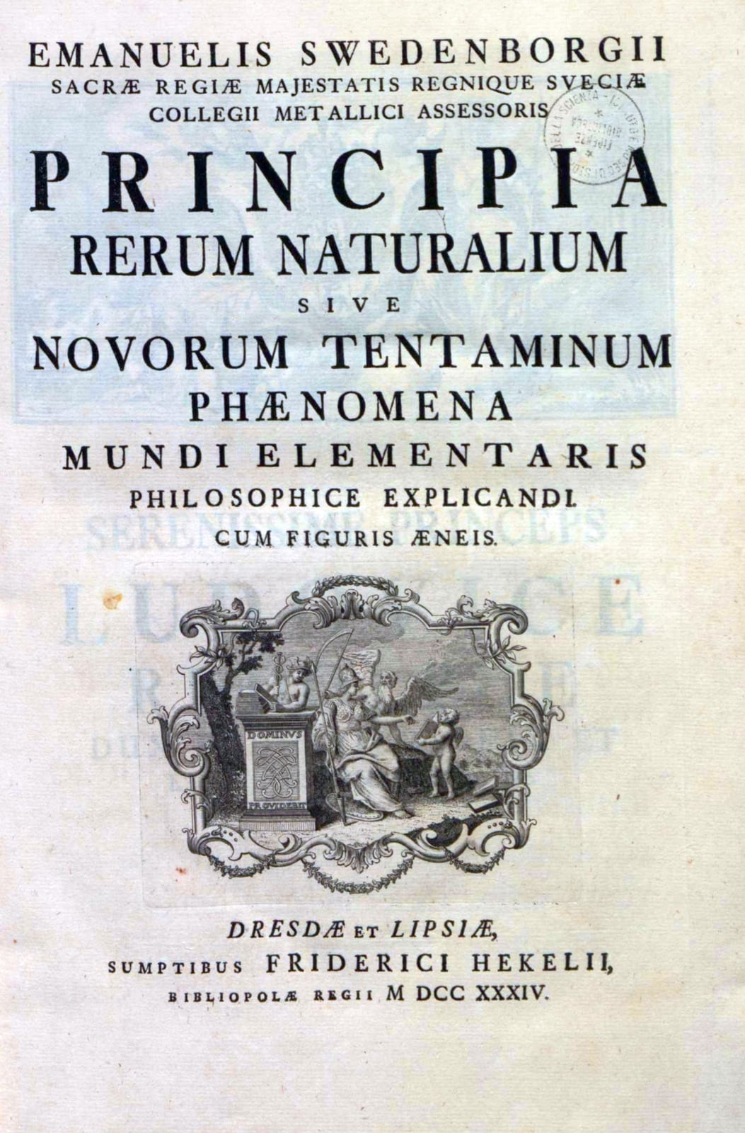 Frontispicio de los Principia rerum naturalium