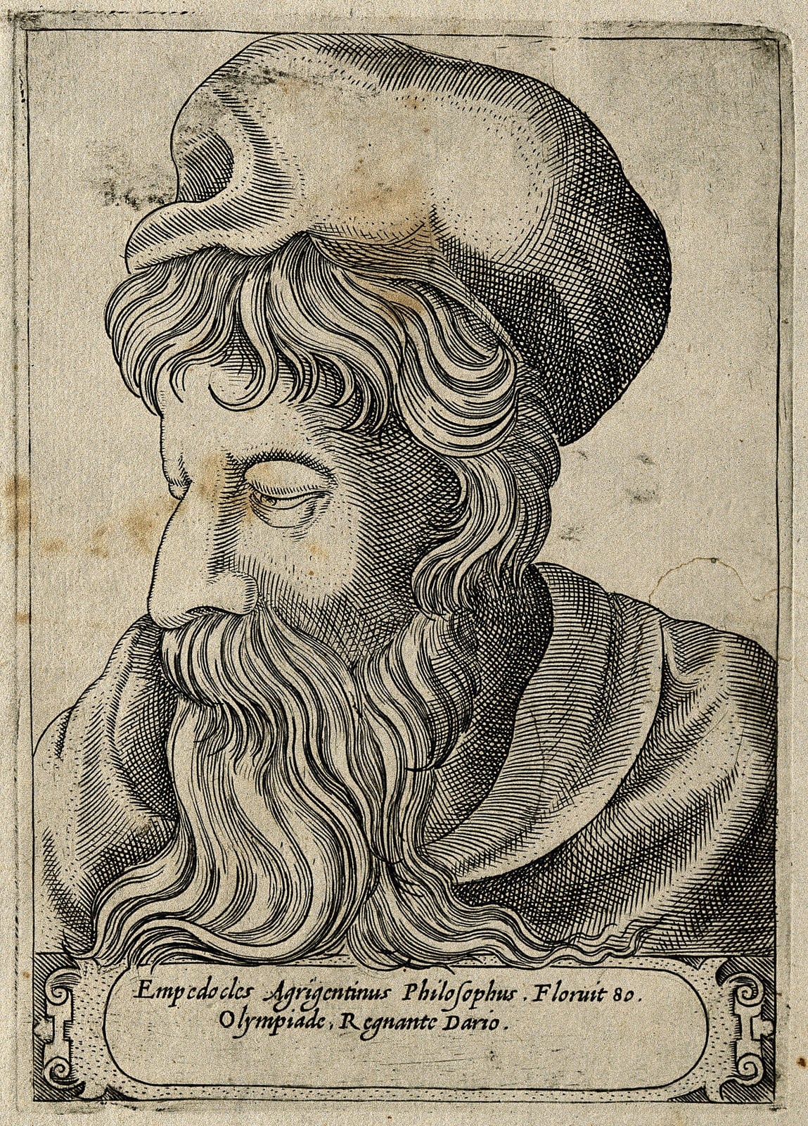 Empédocles, grabado de 1580