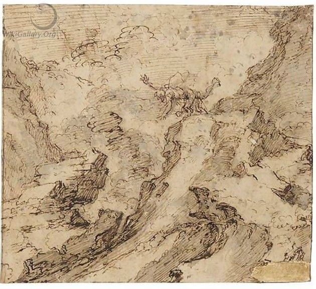 Empédocles se arroja al Etna, de Salvator Rosa