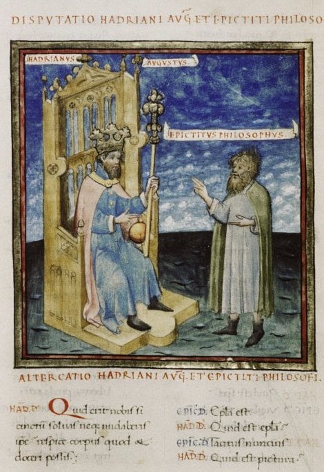 Adriano y Epicteto (miniatura, 1436)