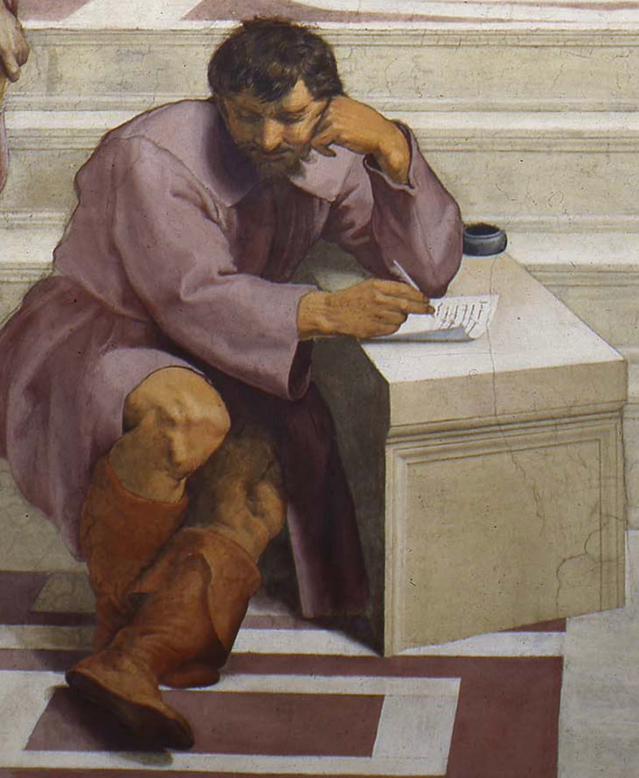 Heráclito en «La escuela de Atenas»