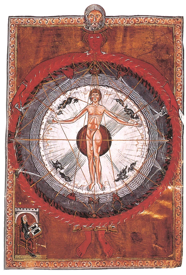 El hombre universal (Liber divinorum operum, códice de Lucca)