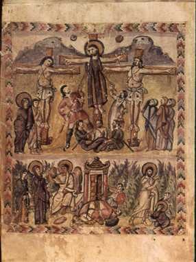 La crucifixión en los Evangelios de Rabbula