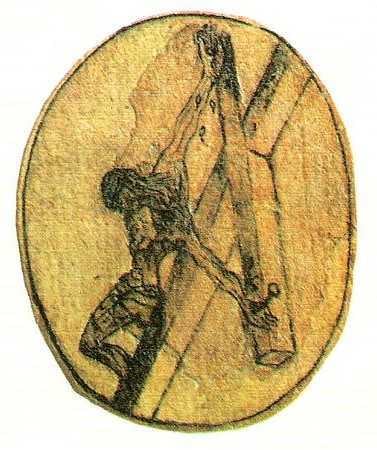 Cristo crucificado dibujado por Juan de la Cruz