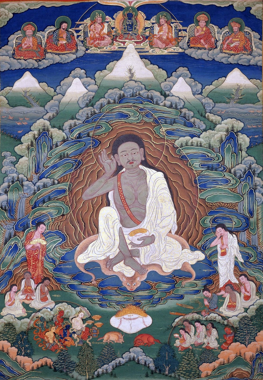 Tangka butanés de Milarepa, finales del s. XIX – principios del XX