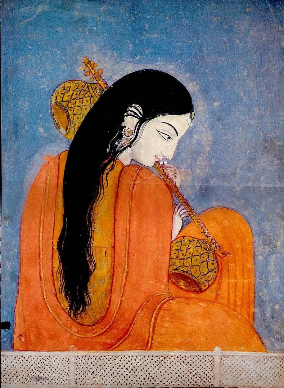 Mirabai con la vina (pintura de Kangra)