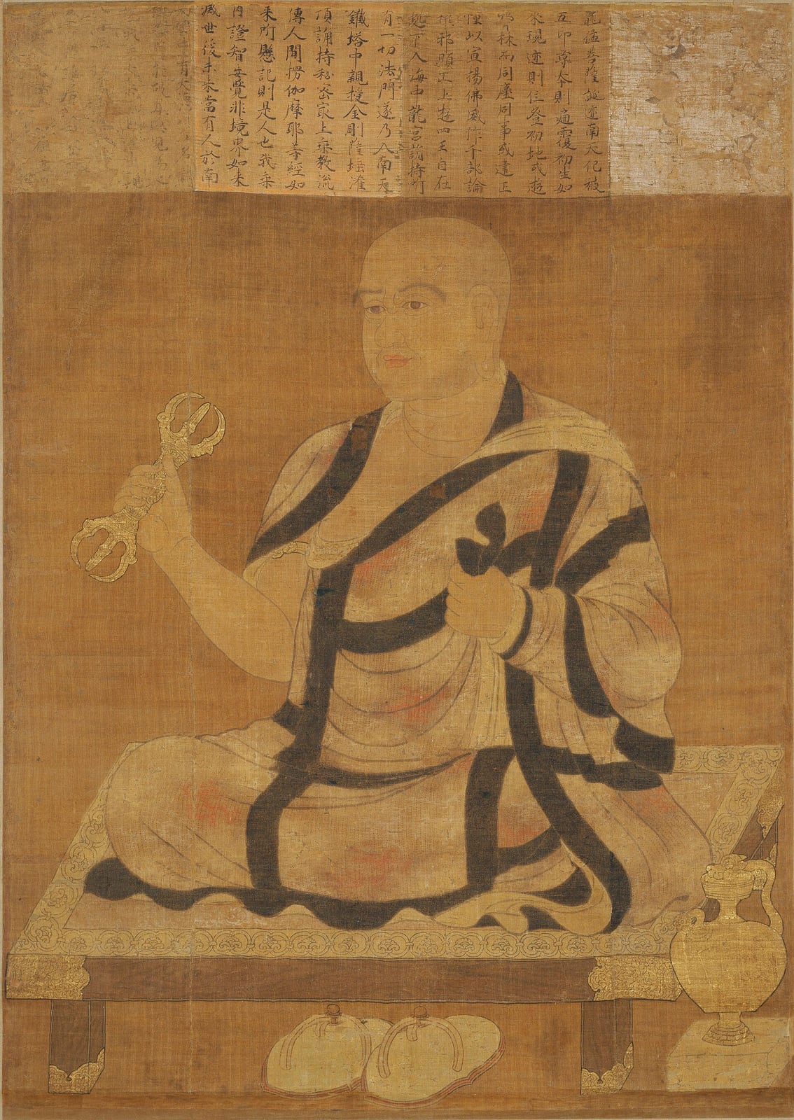 Nāgārjuna, de los Ocho patriarcas shingon (Museo Nacional de Nara)
