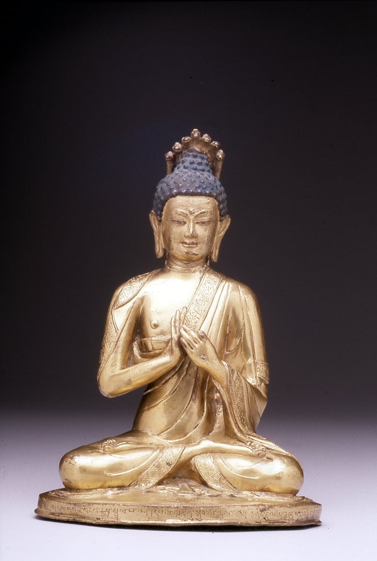 El maestro y filósofo Nāgārjuna, escultura tibetana de Tsapa Namgyal