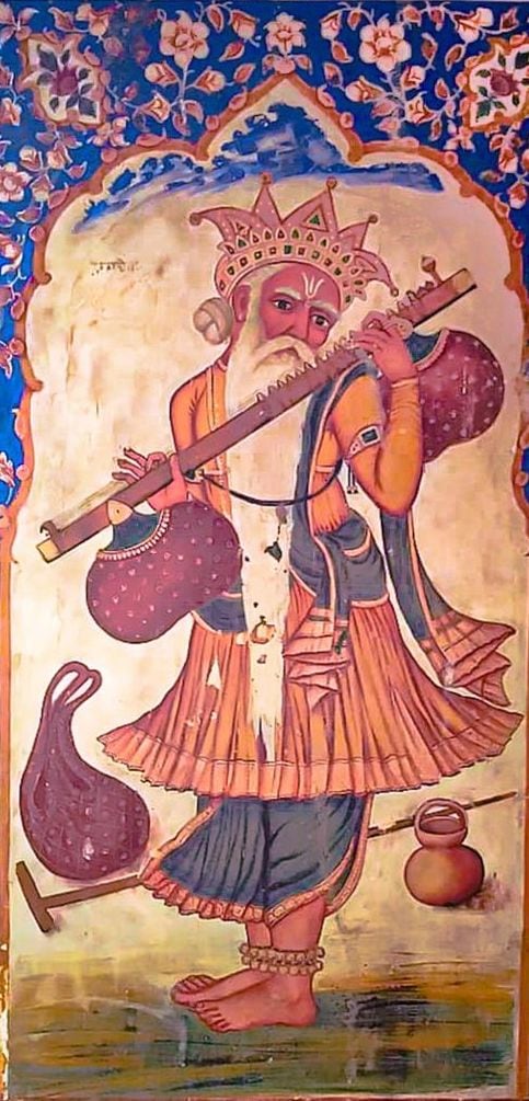 Mural de Nārada en Amritsar (c. 1890)