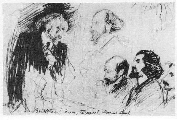 Viacheslav Ivánov, Ellis, Berdiáyev y Andréi Bely, por Leonid Pasternak