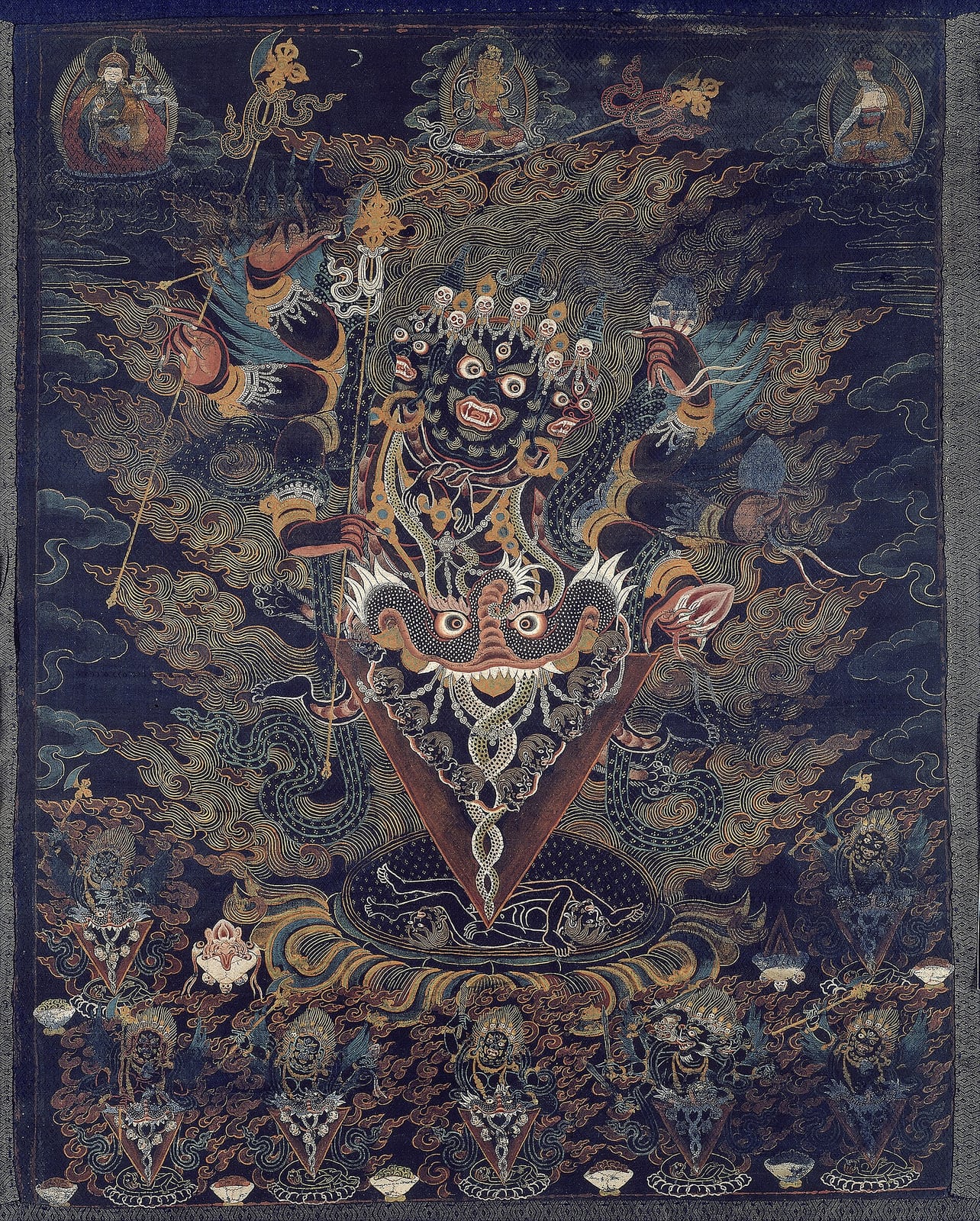 Guru Dragpur, forma airada de Padmasambhava, tangka (Art Institute of Chicago)