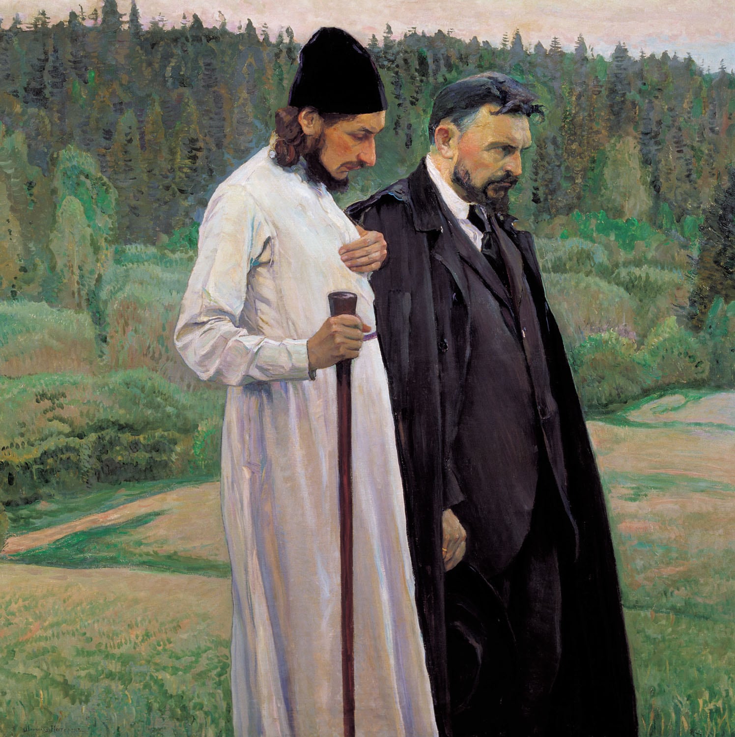 «Filósofos»: Florenski y Bulgákov, por Mijaíl Nésterov