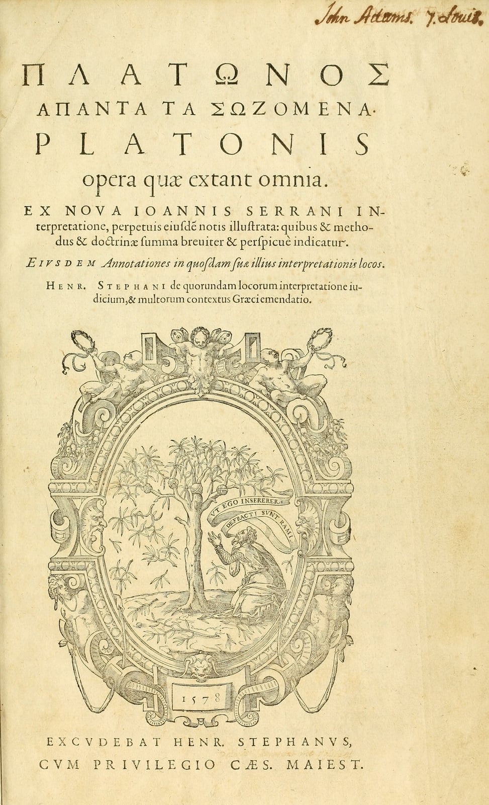 Portada de la edición de Henri Estienne (1578)