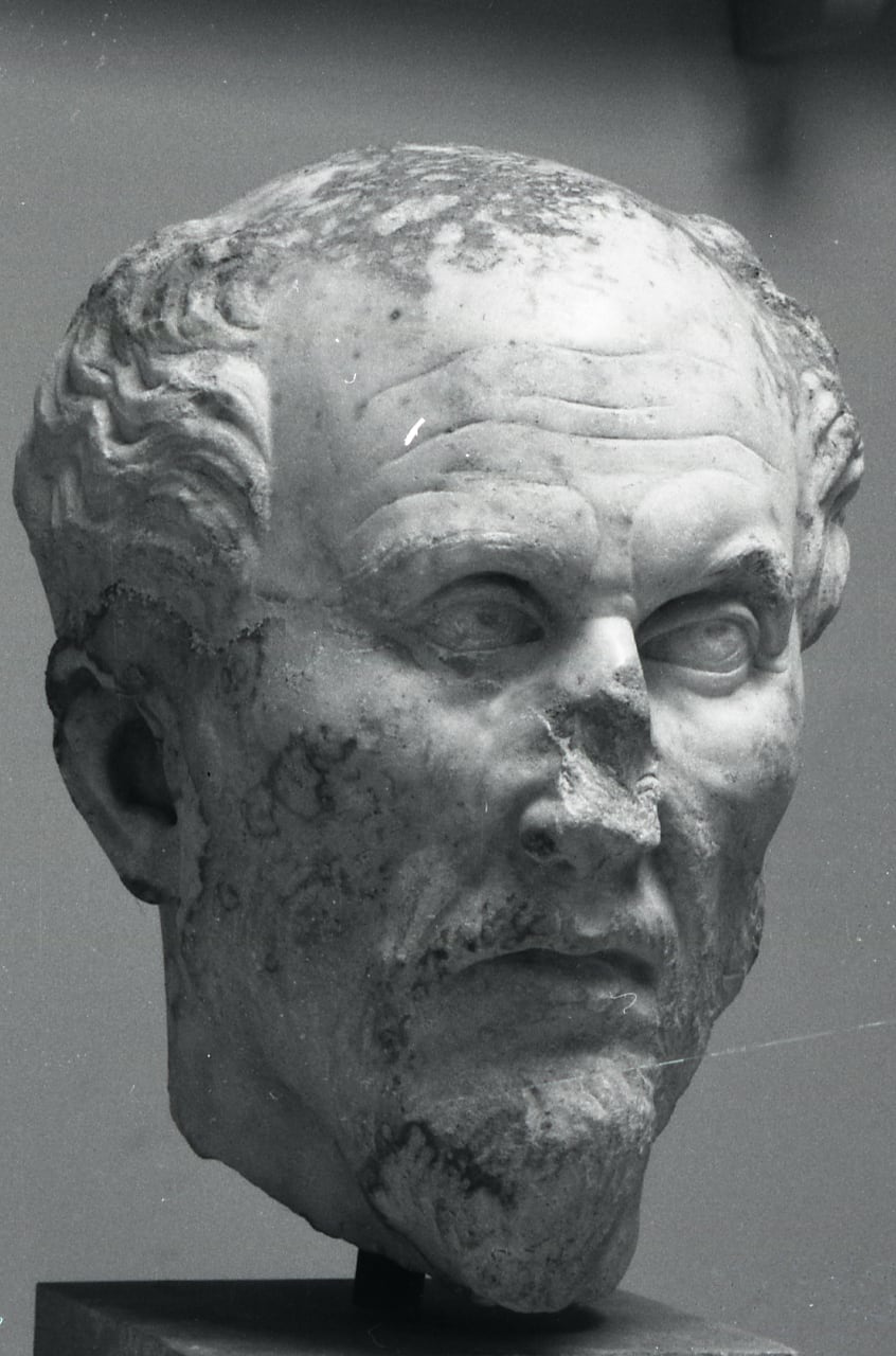 La cabeza de Ostia fotografiada por Paolo Monti (1969)