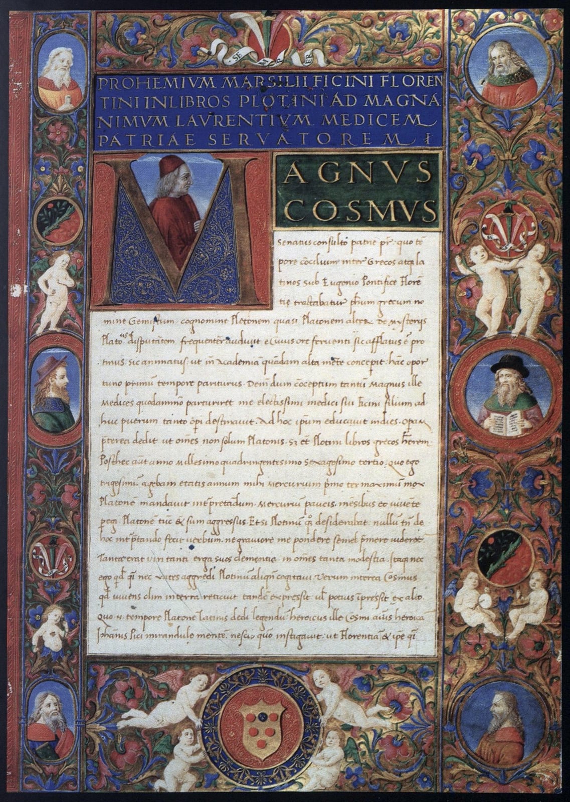 Prefacio de Ficino a su traducción latina (Laurenziana, Plut. 82.10)