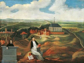 Thomas a Kempis ante el monasterio de Agnietenberg