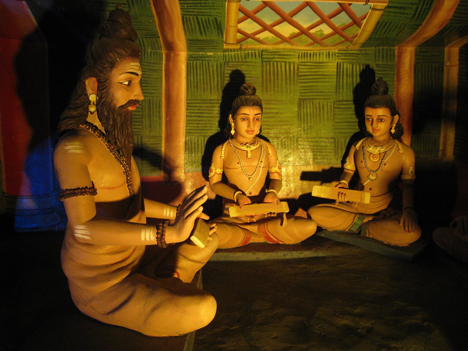 Vālmīki, Rāma y Lakṣmaṇa en las cuevas de Batu