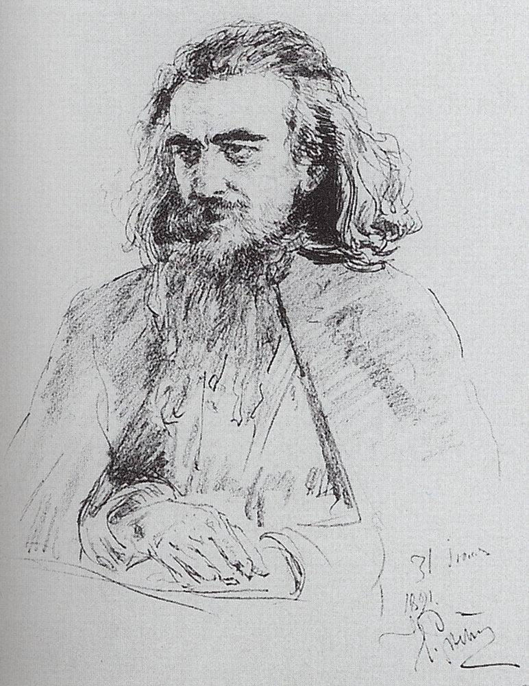 Vladímir Soloviov, dibujo de Iliá Repin