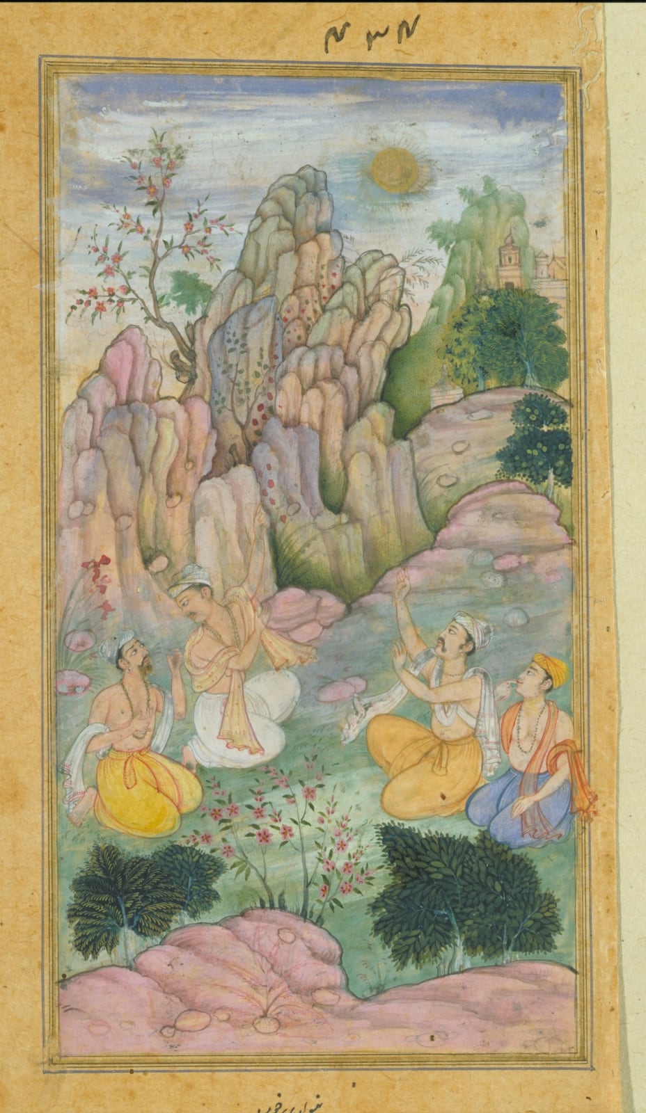 Vyāsa y sus discípulos ven llegar a Śuka (Razmnāma)